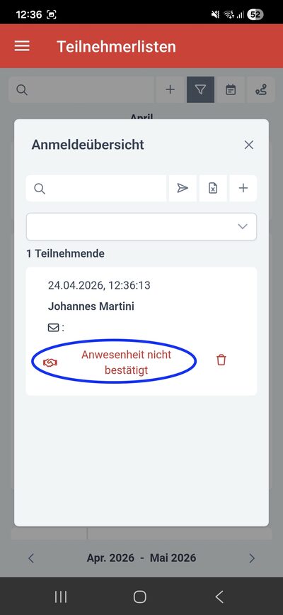 Schritt 4 Anwesenheit bestätigen