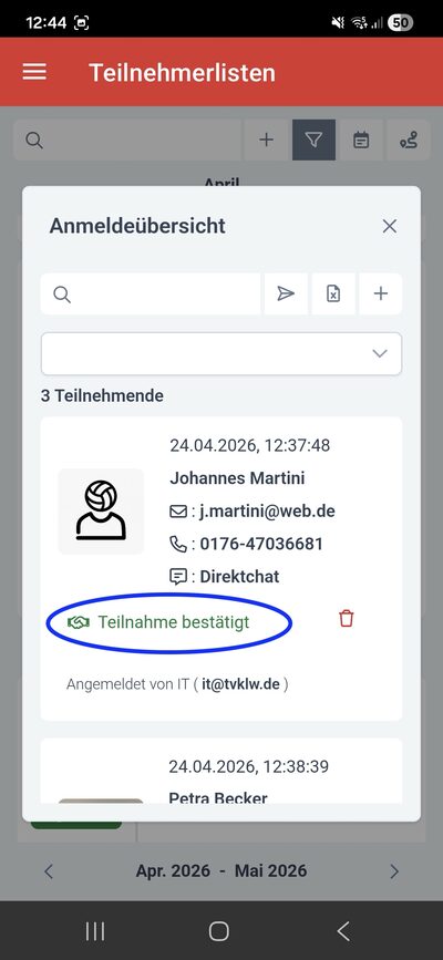 Schritt 7 Anwesenheit bestätigen